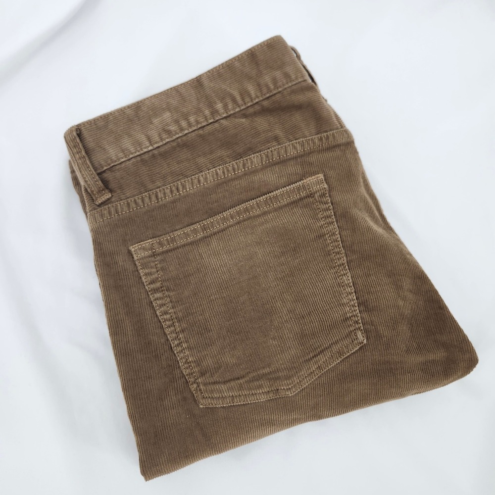 J.Crew Mens 484 Slim Corduroy Pants 33x34 Brown Stretch Fine Wale Classic Fall